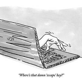 A Hand Reaches Out From Laptop Screen by Paul Karasik