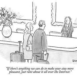 A Hotel Receptionist Welcomes A Couple At A Check by Robert Leighton