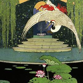 A House And Garden Cover A Bird Over A Pond by H. George Brandt