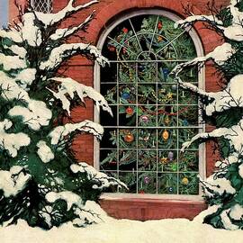 A House And Garden Cover Of A Christmas Tree by Ethel Franklin Betts Baines