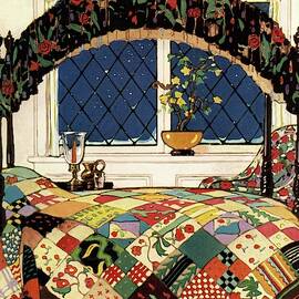 A House And Garden Cover Of A Four-poster Bed by Clayton Knight