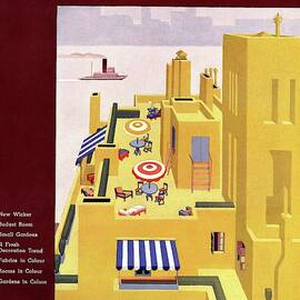 A House And Garden Cover Of An Apartment Building by Gilbert Bates