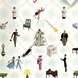 A House And Garden Cover Of People And Household by Victor Bobritsky