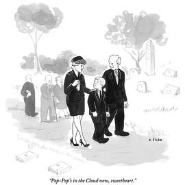 A Husband And Wife At A Funeral Comfort by Emily Flake