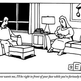 A Husband And Wife Sit In Their Living Room by Bruce Eric Kaplan