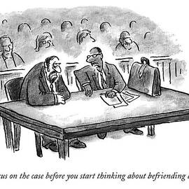 A Lawyer Speaks To His Client In Court by Frank Cotham