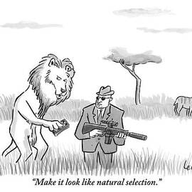 A Lion Gives Money To A Mafia Hit Man. An by Robert Leighton