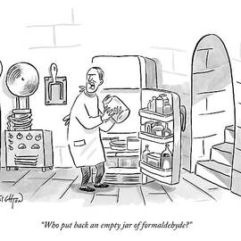 A Mad Scientist Removes A Jar From The Laboratory by Robert Leighton