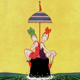 A Magazine Cover For Vanity Fair Of Two Women by A H Fish