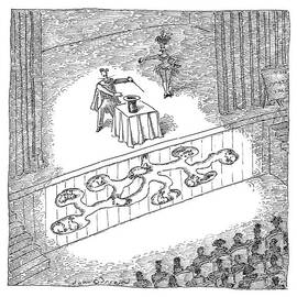 A Magician Is Seen On Stage by John O'Brien