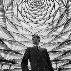 A Male Model Wearing A Double-breasted Db by Leonard Nones