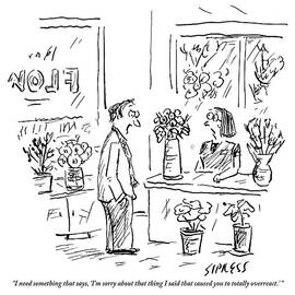 A Man Addressing A Florist by David Sipress
