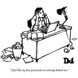 A Man At His Laptop Talks On The Phone by Drew Dernavich