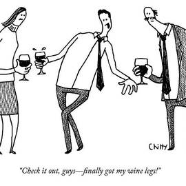 A Man Drinking Wine Stands On Unsteady Legs by Tom Chitty