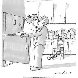 A Man Drinks Milk Straight From The Carton by Michael Crawford