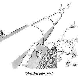 A Man Holding Binoculars Speaks To A Man by Jack Ziegler