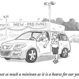 A Man In A Minivan Speaks To A Woman At A Car by Emily Flake