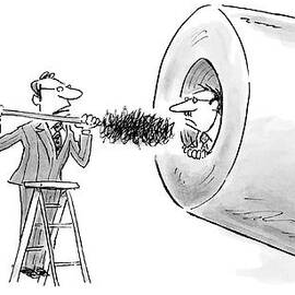 A Man In A Suit Prepares To Push Another Man by Christopher Weyant