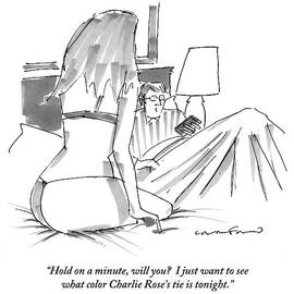 A Man In Bed With Remote Control  In Hand Ignores by Michael Crawford