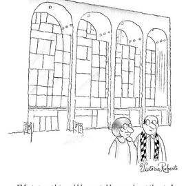 A Man In Glasses Talks To A Woman In Glasses by Victoria Roberts