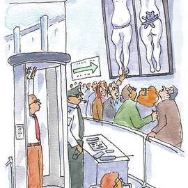 A Man Is Is Held Up By Airport Security by Michael Crawford