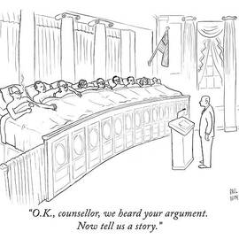 A Man Is Seen Standing In Front Of A Panel by Paul Noth