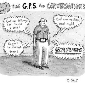A Man Is Standing Listening To A G.p.s. Voice by Roz Chast