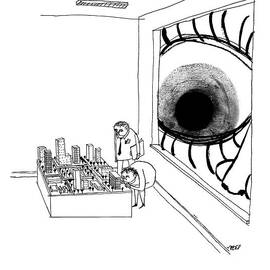 A Man Looks Into The Window Of A Miniature by Edward Steed