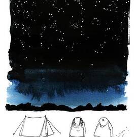 A Man Looks Up At The Night Sky by Edward Steed