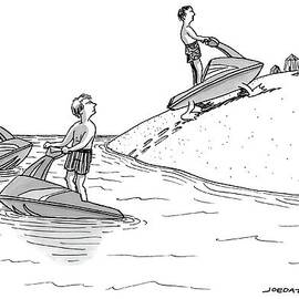 A Man On A Jetski Looks At Another Man by Joe Dator