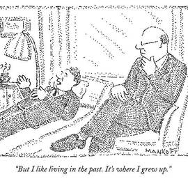 A Man On A Psychoanalyst Couch Says by Robert Mankoff