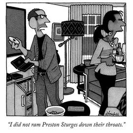 A Man Putting A Dvd In Its Cakse Speaks by William Haefeli