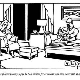 A Man Reads A Newspaper In His Living Room by Bruce Eric Kaplan