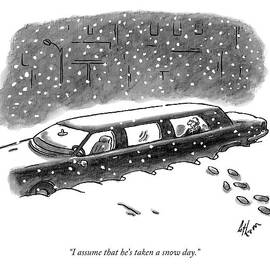 A Man Sits In The Backseat Of A Driverless by Frank Cotham