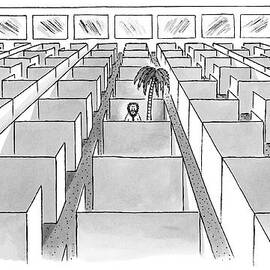 A Man Sits Next To A Palm Tree In The Only by Tom Cheney