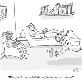 A Man Sits On A Therapists Couch by Farley Katz