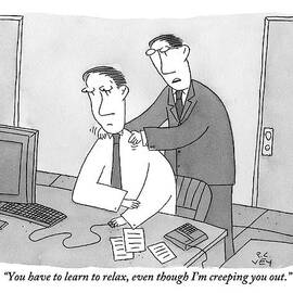 A Man Sitting At His Desk Is Massaged by Peter C. Vey