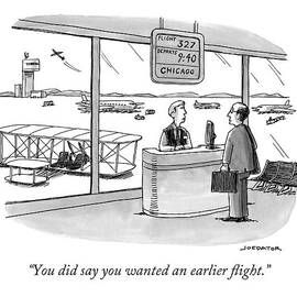 A Man Speaks To An Airport Attendant by Joe Dator