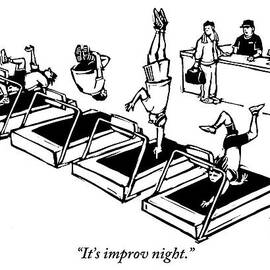 A Man Stands At The Desk Of A Gym. Four People by Drew Dernavich