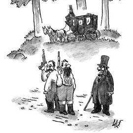 A Man Talks To Two Men Who Are About To Duel by Frank Cotham