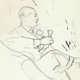 A Man With A Glass Of Wine by Carl Oscar August Erickson