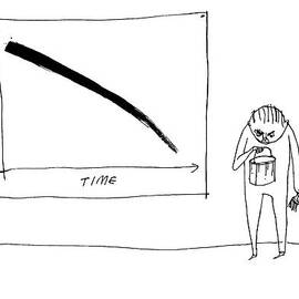 A Man With A Paint Bucket Stands By A Graph by Edward Steed