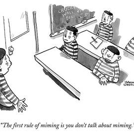 A Mime Teacher Stands In Front Of A Mime Class by Shannon Wheeler