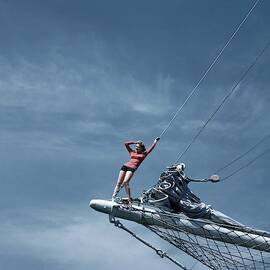 A Model On A Ship by Toni Frissell