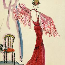 A Model Wearing A Lanvin Dress by Christian Berard