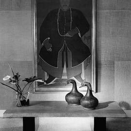 A Modern Table With An Oriental Painting by Tampone