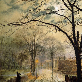 A Moonlit Stroll Bonchurch Isle of Wight by John Atkinson Grimshaw
