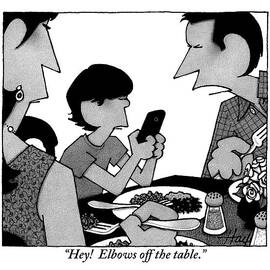 A Mother, Father And Son At Family Dinner by William Haefeli