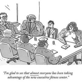 A Normally Sized Man Sits At A Board Meeting Full by Zachary Kanin