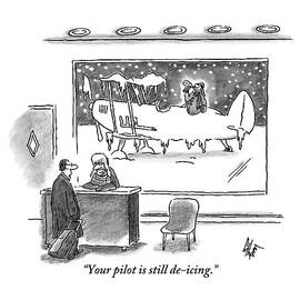 A Passenger Watches An Airplane In The Freezing by Frank Cotham